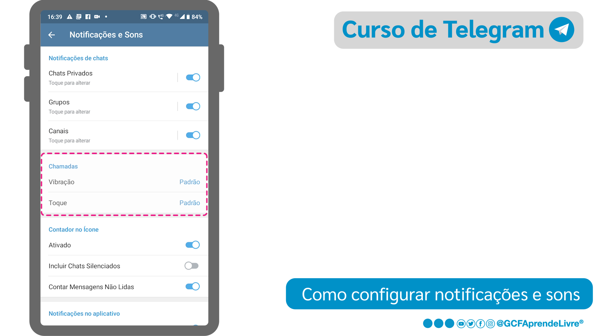 Como ativar ou desativar as notificações de chamadas do Telegram